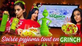 SOIREE PYJAMA TOUT EN GRINCH [on mange vert, on bois vert …🐸💚🎄] #grinch #family #vlog