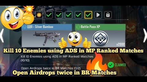 Call Of Duty Mobile Kill 10 Enemies using ADS in MP Ranked Matches.Open Airdrops twice in BR Matches