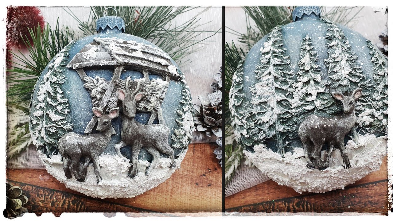 A Christmas ornament with deers..🎄..diy..