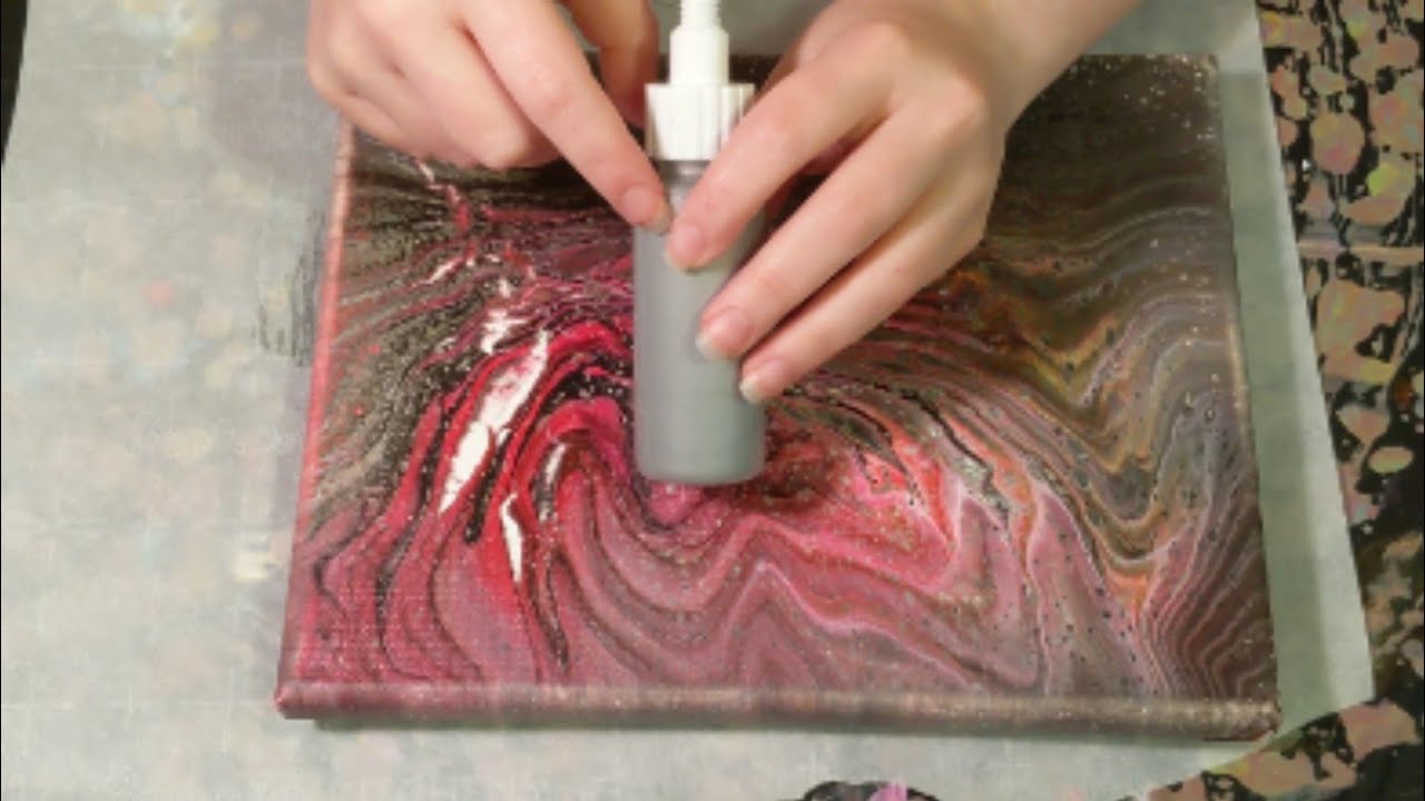 Embellishing a Cracked Acrylic Pour Painting YT100 Day 70 YouTube