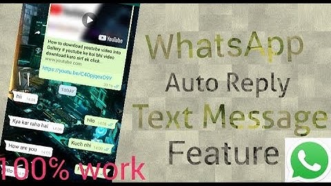 WhatsApp Auto Reply Text Message Feature