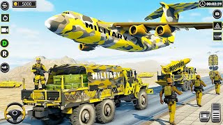 Army US Vehicles Transport: Truck Jeep Jet Simulator Game 2023 - Android Gameplay screenshot 1