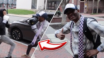 Boxing Random COLLEGE STUDENTS dressed as a NERD