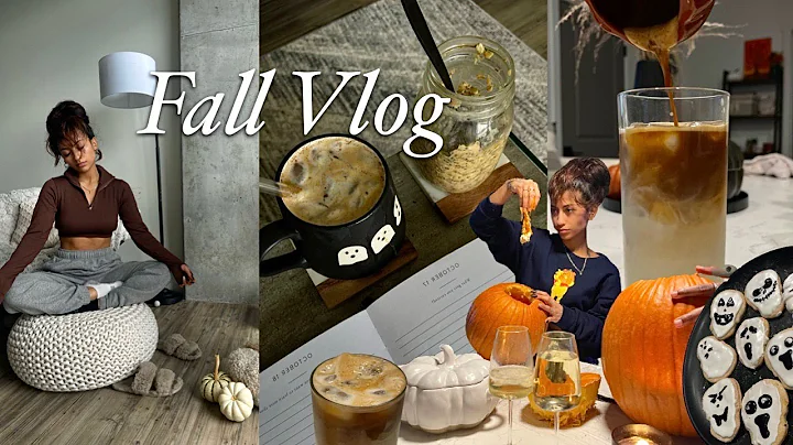 FALL WEEKEND VLOG: carving pumpkins, meditations, pumpkin spice macchiato, baking + movie night