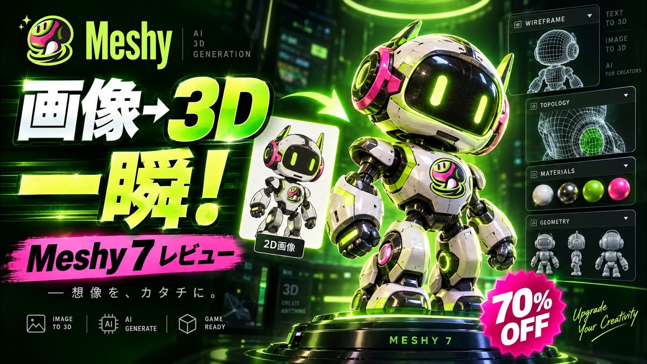 画像→3Dが一瞬!進化したMeshy 7を徹底レビュー