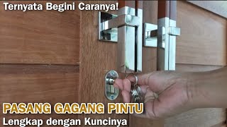 cara pasang handle pintu rumah + kunci pintu