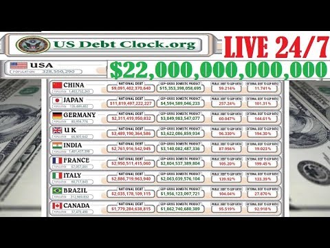 TOP 10 COUNTRIES WITH LARGEST DEBT (LIVE 24/7 "WORLD DEBT CLOCKS")