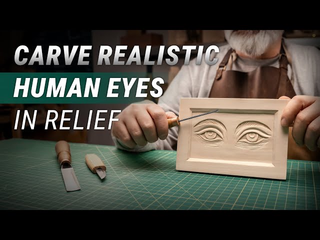 Eye-Catching Wood Carving: Human Eyes in Relief