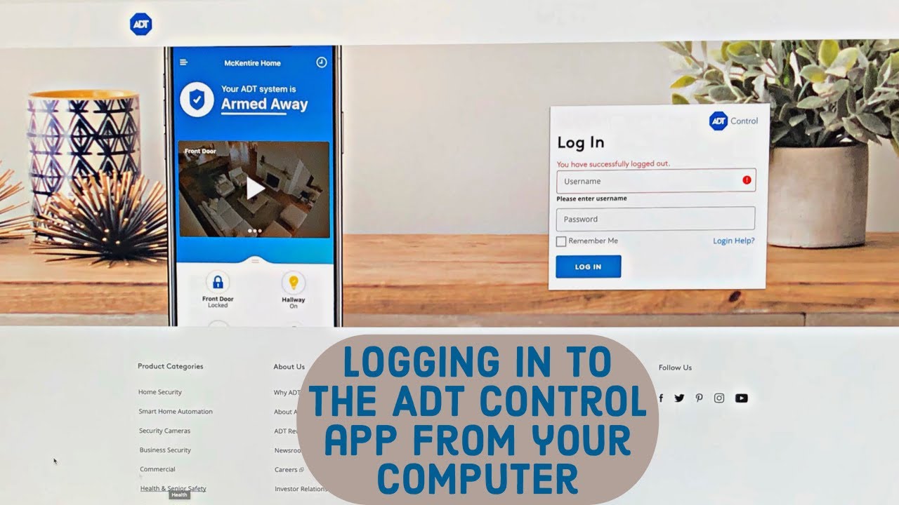 HOW-TO: Login to The ADT control app from your computer - YouTube