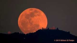 A nearly full moon rising behind lick observatory on friday april 3,
2015. video produced from 700 frames taken with fujifilm xt-1
stellarvue sv102t(lom...