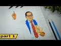 Dr Bhimrao Ambedkar Drawing 😍, Dr Bhimrao Ambedkar Coloring Part 01