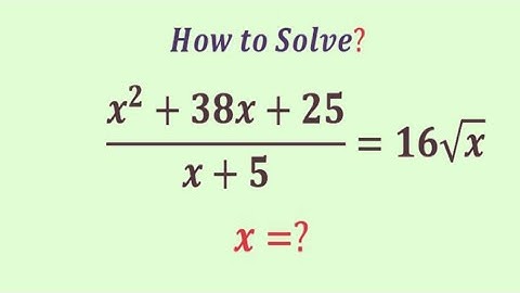 A Mind-Blowing Algebra mathematics  rational  Equation | Olympiad  Question | radical problem | x=?