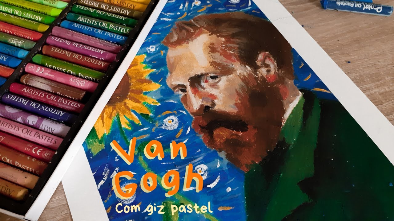 🎨Pintando VAN GOGH com giz pastel oleoso para *relaxar*✨
