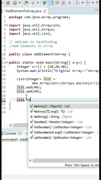 🤫🤫Add elements to Array in Java #shorts #youtubeshorts #javatcoding ...