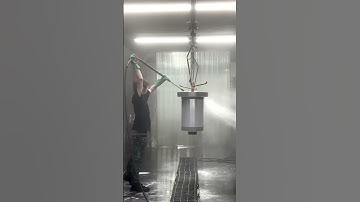 Etching, prepping, and acid-washing custom flange mount hydraulic cylinder prior paint.