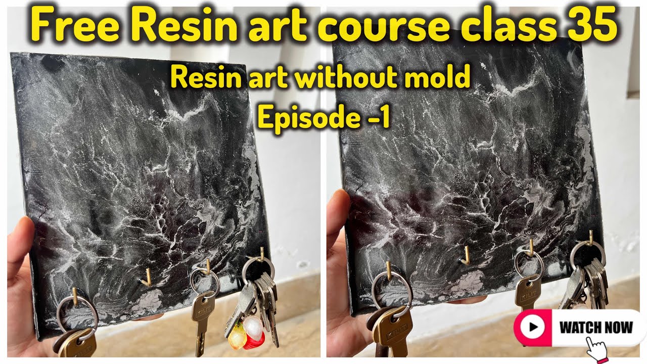 Free Resin Art Course Class 35 | Resin Art Without Molds 😱