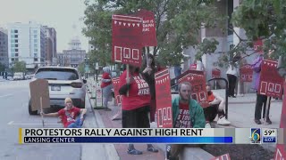 Protestors rally against high rent