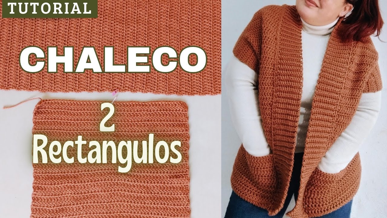 Всего 2 прямоугольника. Жилет с карманами. Очень просто и быстро.