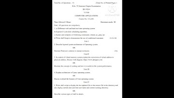 Jammu University BSc 6Sem Computer application question paper