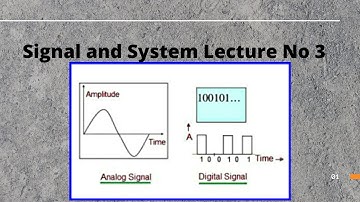 Signal and System Lecture No 3 by Dr. Junaid Mir