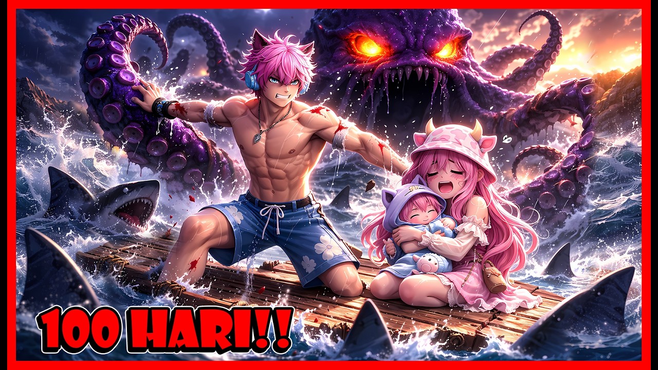 ATUN & MOMON BERTAHAN 100 HARI DARI LAUTAN PENUH DENGAN HIU DAN KRAKEN !! Feat @sapipurba Roblox