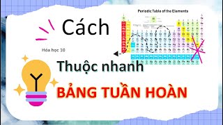 Cách thuộc NHANH bảng tuần hoàn chỉ trong 5 phút | Hóa học 8 - 9 - 10