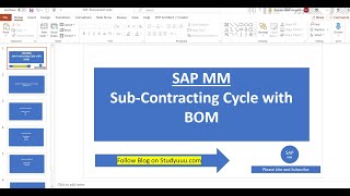 SAP MM-- Sub Contracting process with BOM(Bill of materials)- Full overview for Beginners