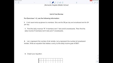 Math 8 Unit 6 Test Review