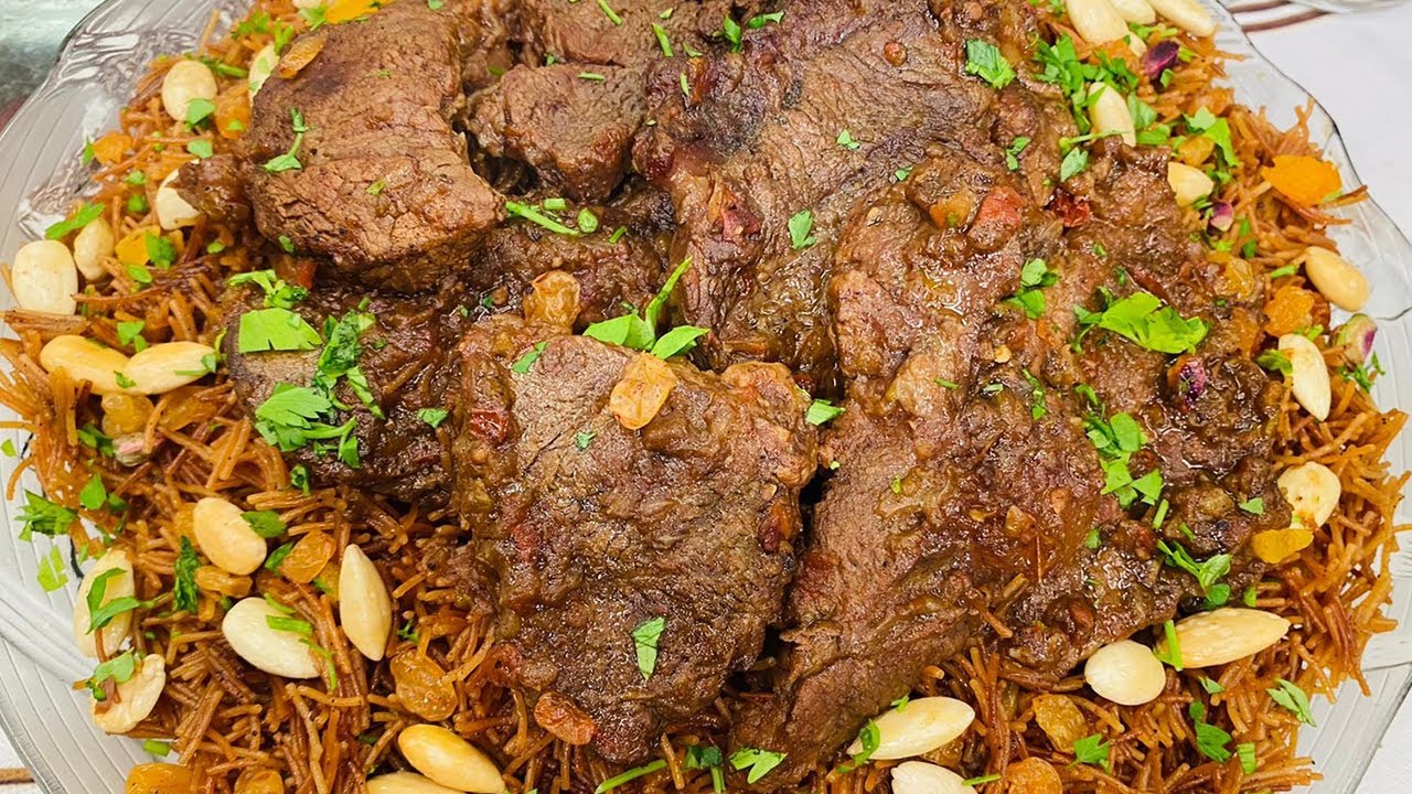 طريقة عمل طاجن لحمة في الفرن - شعيرية بالخلطة | سر الصنعة مع الشيف دعاء السمنودي