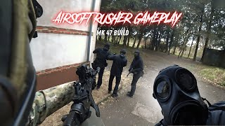 MK 47 on an abandoned golf with a gaz mask- AIRSOFT RUSHER GAMEPLAY