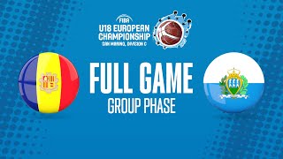 Andorra v San Marino | Full Basketball Game | FIBA U18 European Championship 2022