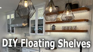 Building Floating Shelves with Mahogany Veneer and LED Accent Lights