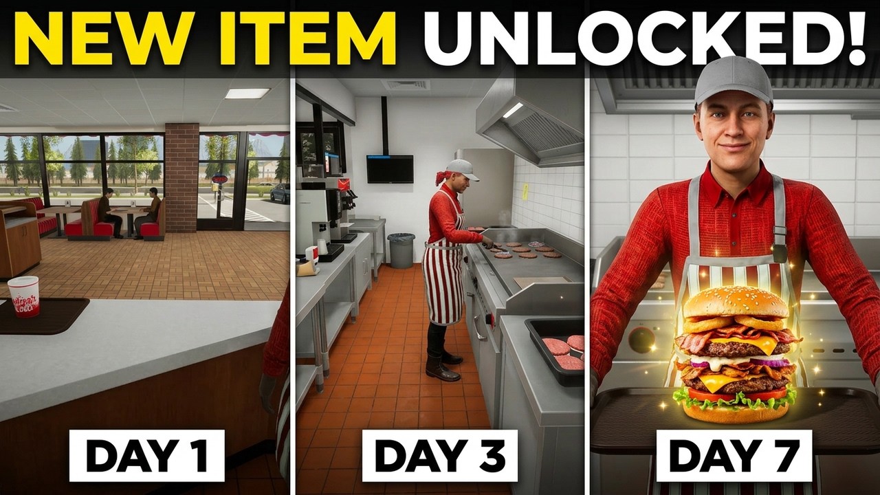 Fast Food Simulator (Early Access) Day 7: Unlocking New Food Item