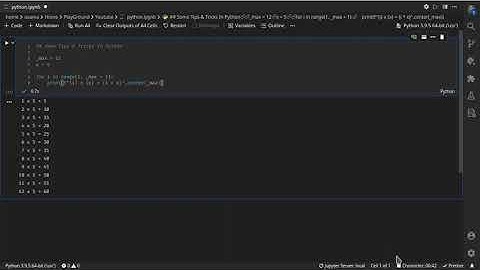 قم بأنشاء جدول الضرب باستخدام لغة البايثون