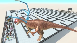 ESCAPE From TyrannosaurusRex Monster LAST SURVIVOR  ZIGZAG COURSE Animal Revolt Battle Simulator