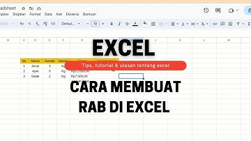 Cara Membuat Rab Di Excel
