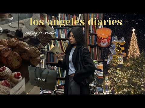cozy days in LA ☕️ cute coffee shops & thrifting vacation outfits, festive mood🎄