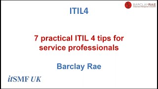 Webinar - 7 Practical ITIL 4 tips for Service Professionals - Sponsored by ManageEngine