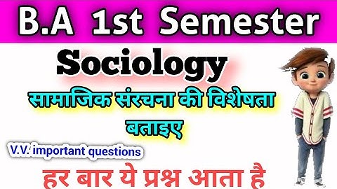 Explain the characteristics of social structure, BA 1st semester sociology, Paper hacker