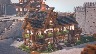 Minecraft | Como Construir Uma Pousada Medieval | Cidade Medieval