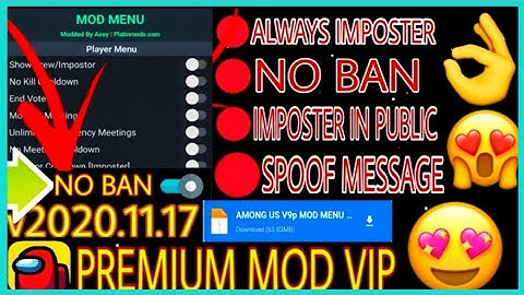 Among us Mod Menu v2020.11.17 - Always Impostor + No killcooldown | Wall Hack | End Vote