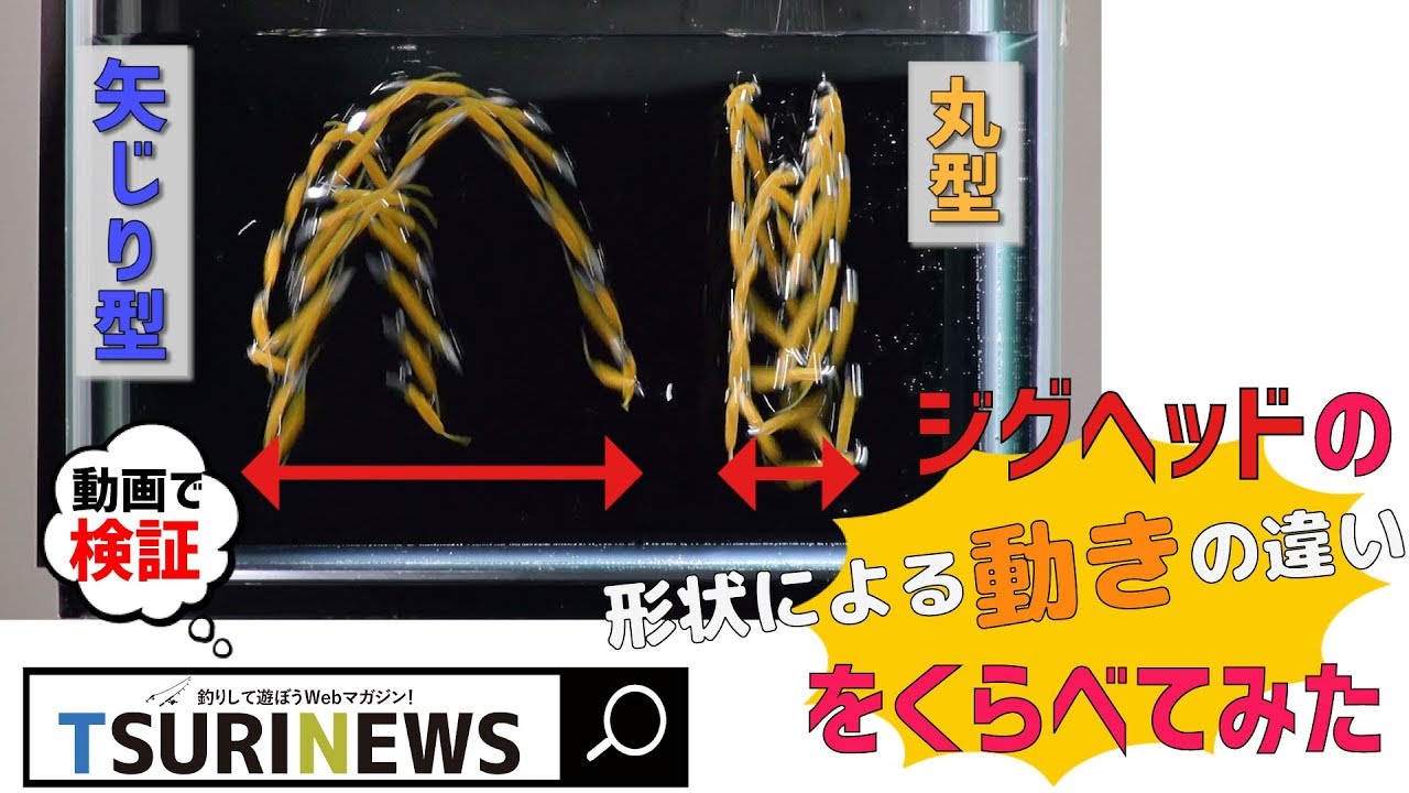 ジグヘッド 形状による動きの違い をくらべてみた Youtube