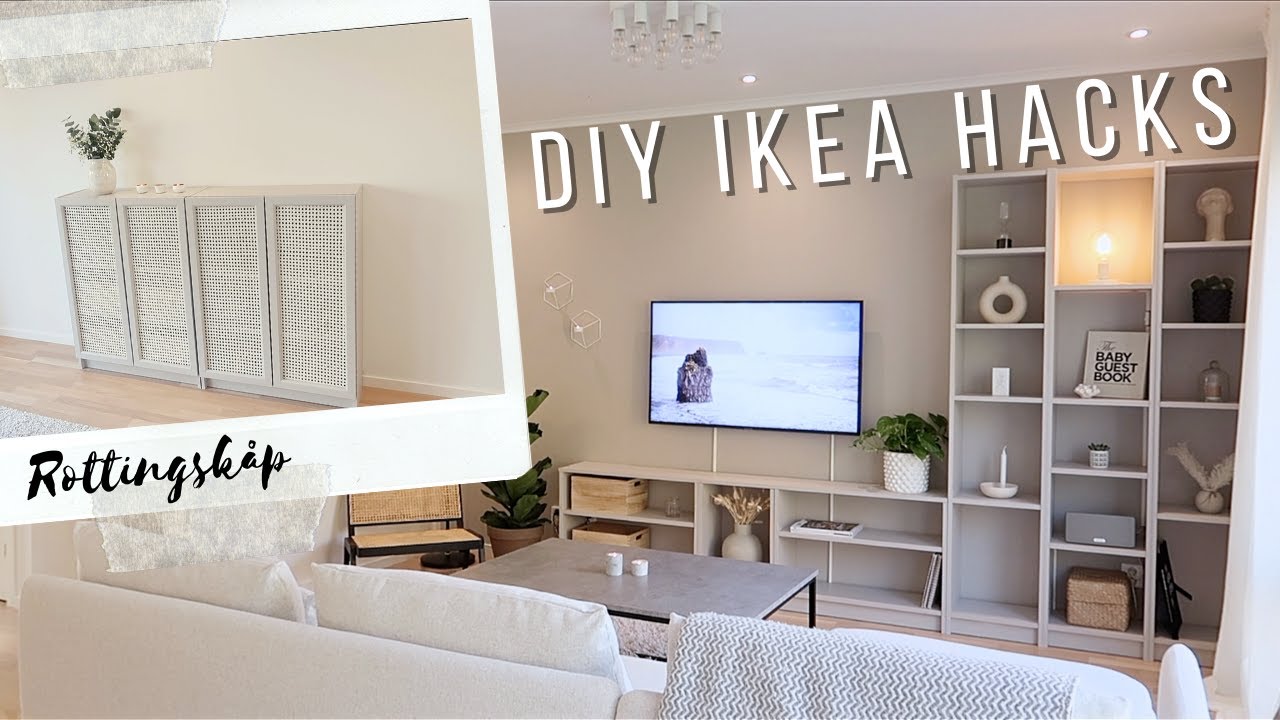 DIY IKEA BILLY HACKS | BOKHYLLA + ROTTINGSKÅP - YouTube