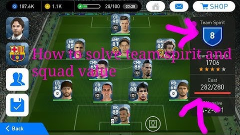 How to increase team sprit and squad value in pes 18 mobile