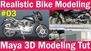Maya Polygon Modeling Tutorial - Realistic Bike Modeling -  Magnet Cover #03