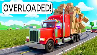 I Stacked 100 BOXES on My Truck on Roblox BUT It Was TOO HEAVY.. screenshot 1