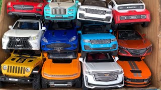 Box Full of Model Cars -Rolls Royce Wraith, Aston Dbxm707, Mercedes SLS, Escalade 2023, Lexus Lx570