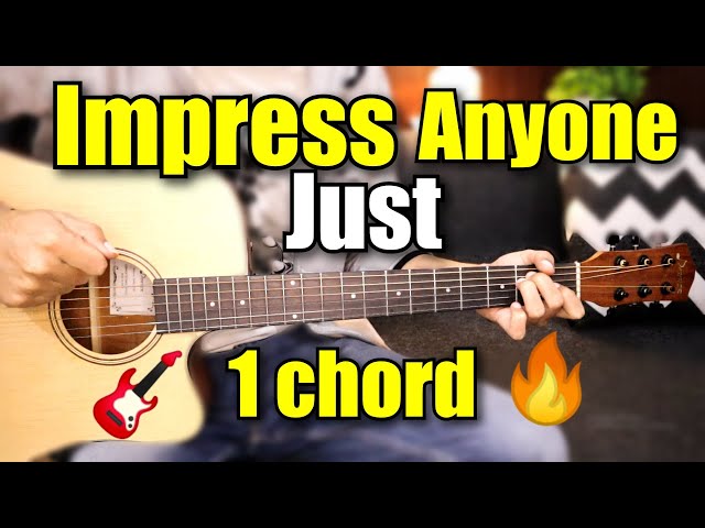 Impress Anyone With This Trick 🔥 - 1 Chord Only - Play UNLIMITED songs - Anyone can play guitar Easy class=