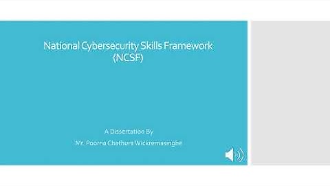National Cybersecurity Skills Framework (NCSF)
