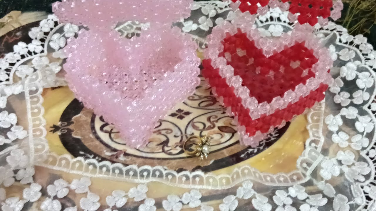 الجزء الثاني والاخير 💪من عمل طريقه علبه قلب من الخرز الكريستال